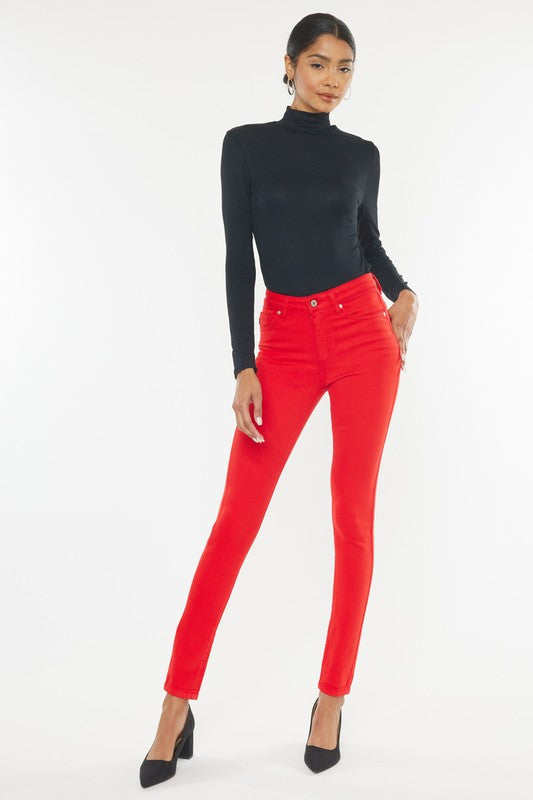 High Rise Skinny Red Jeans by KanCan