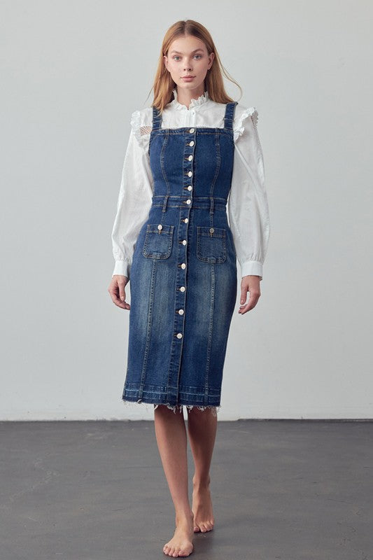 denim dress jumper Iris Overall Dress Medium at SexyModest