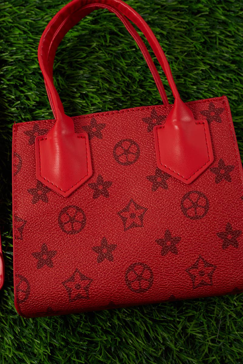 5"X 7" Red Star Printed Small Purse