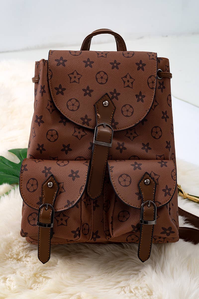 Star Leather Backpack (Khaki)