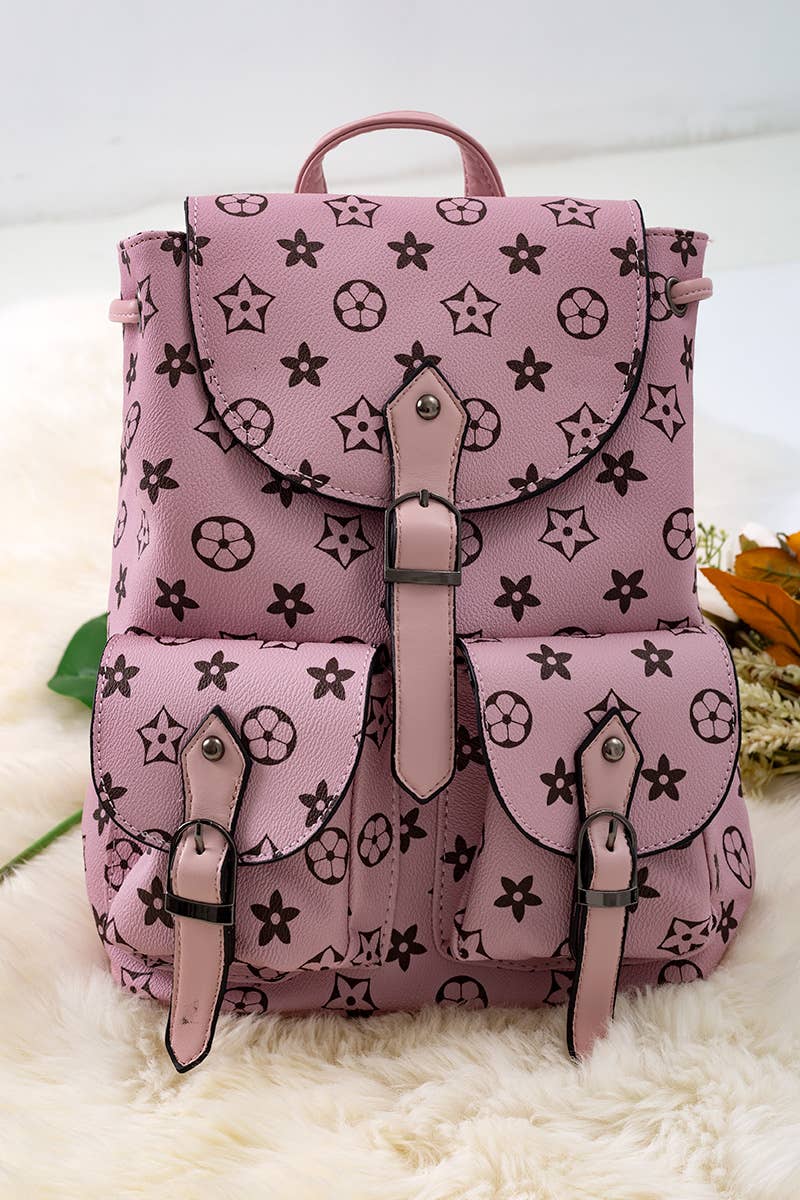 Star Leather Backpack (Pink)