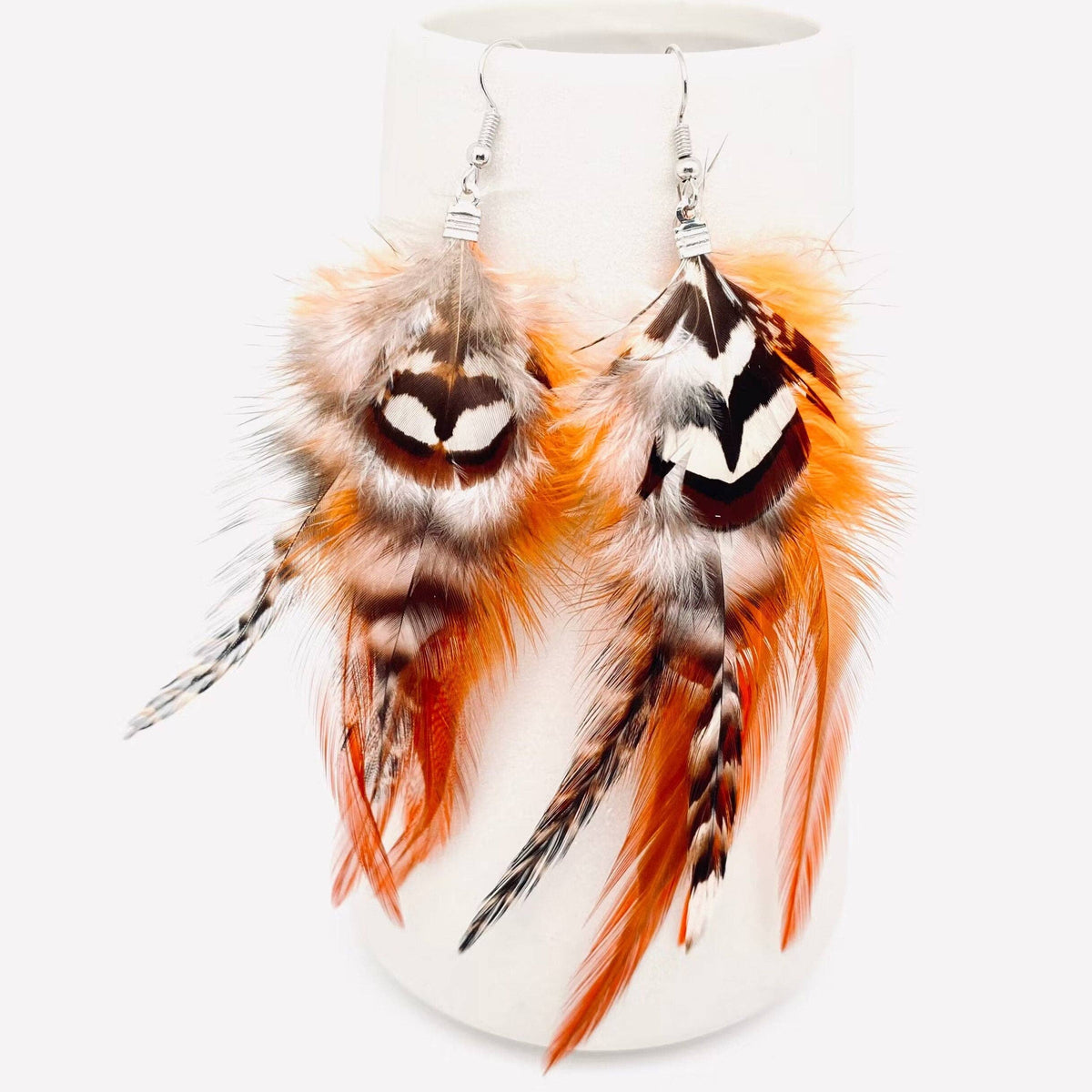 Bohemian Feather Dangle Earrings-Mio Queena