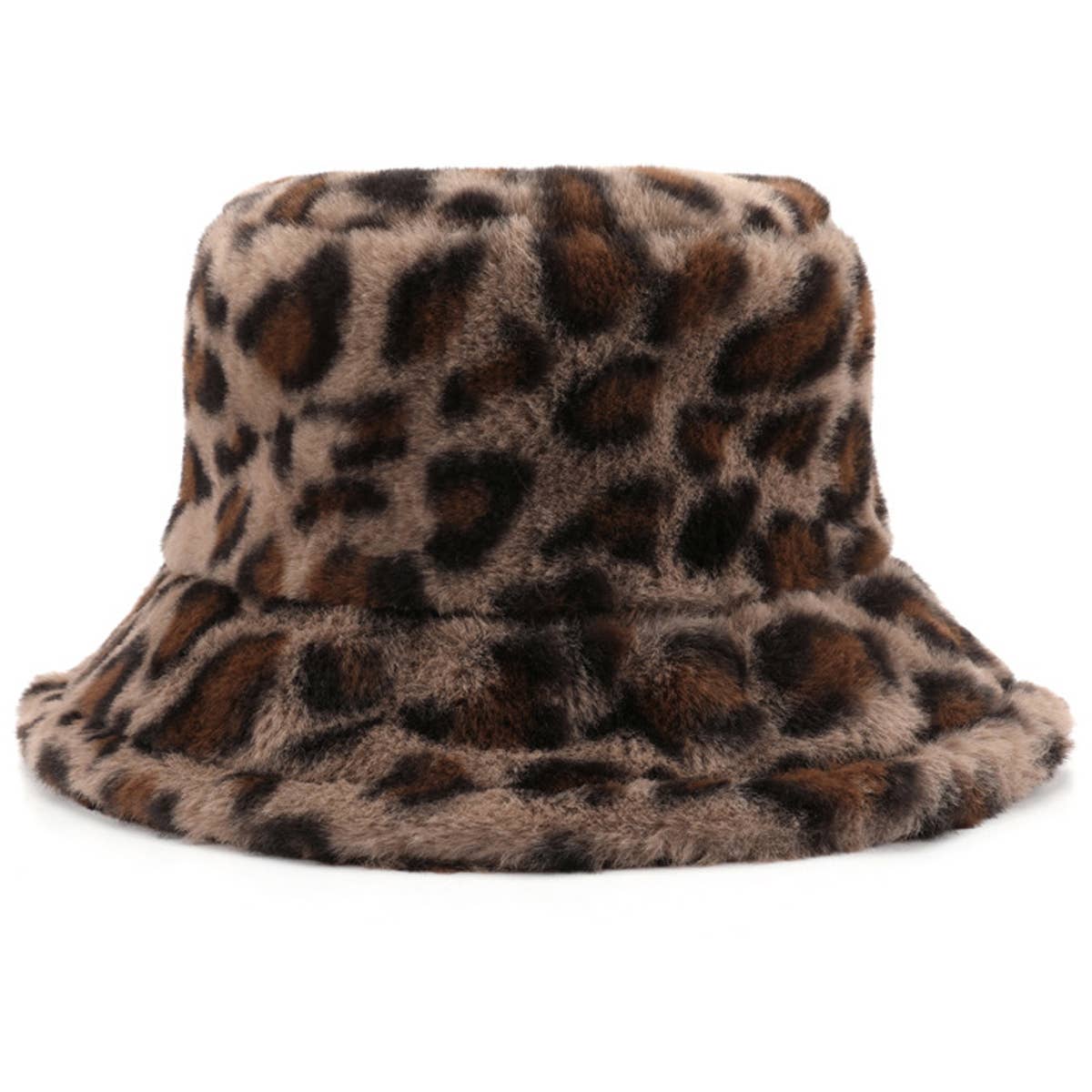 Leopard Print Bucket Hat (Dark Brown)