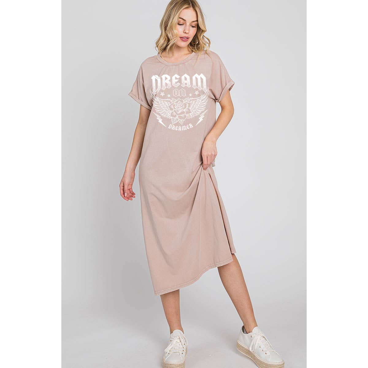 Dream On Dreamer Mineral Graphic Dress - Hrtandluv