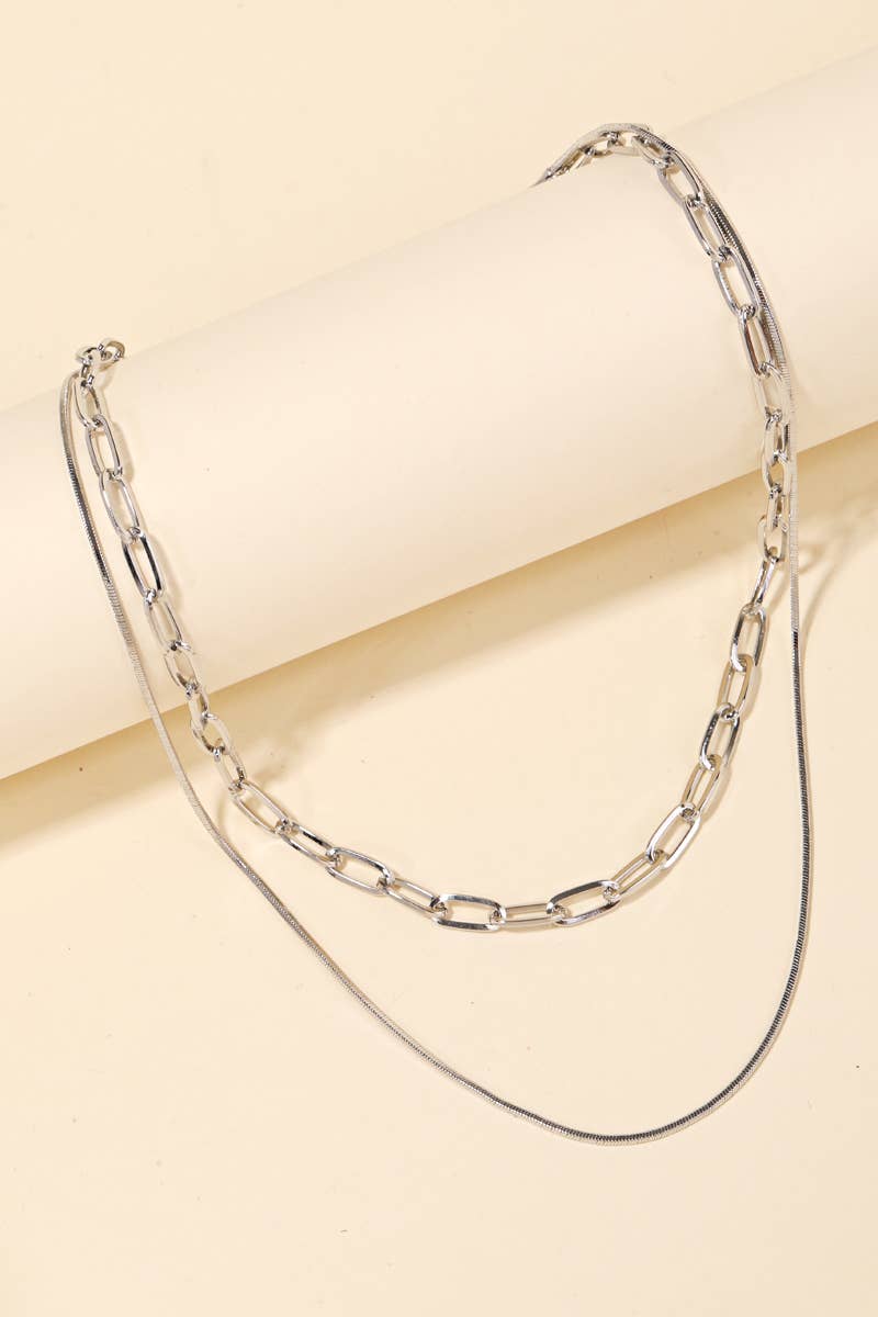 Double Chain Layered Necklace-Anarchy Street