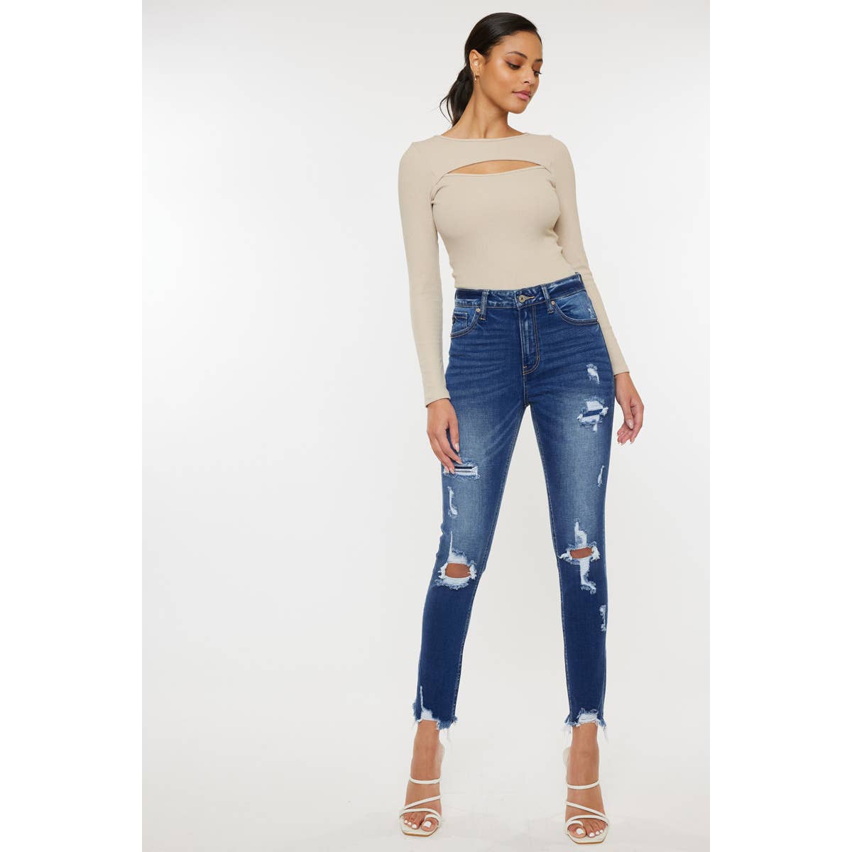 Eco Friendly High Rise Ankle Skinny Jeans KanCan