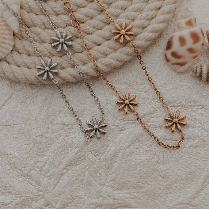 Anna Floral Bracelet Gold or Silver by Mauve