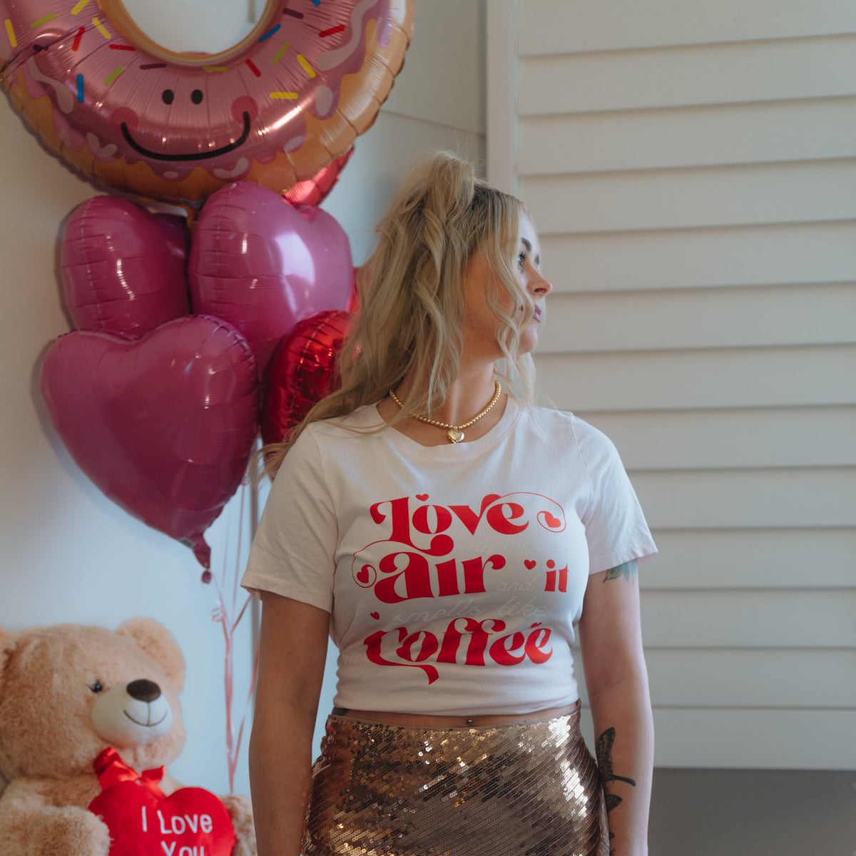 Love N Coffee Short Sleeve Graphic Tee- My Store