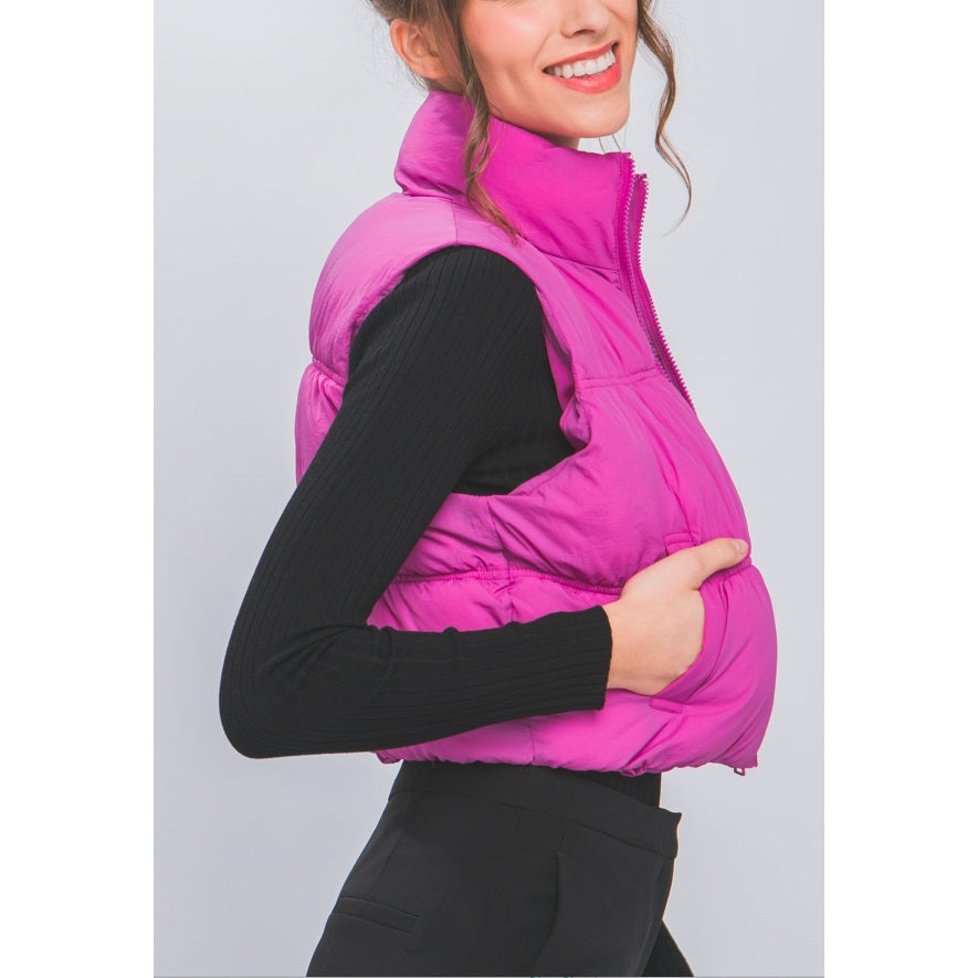 Puffer Vest with High Neck- My Store