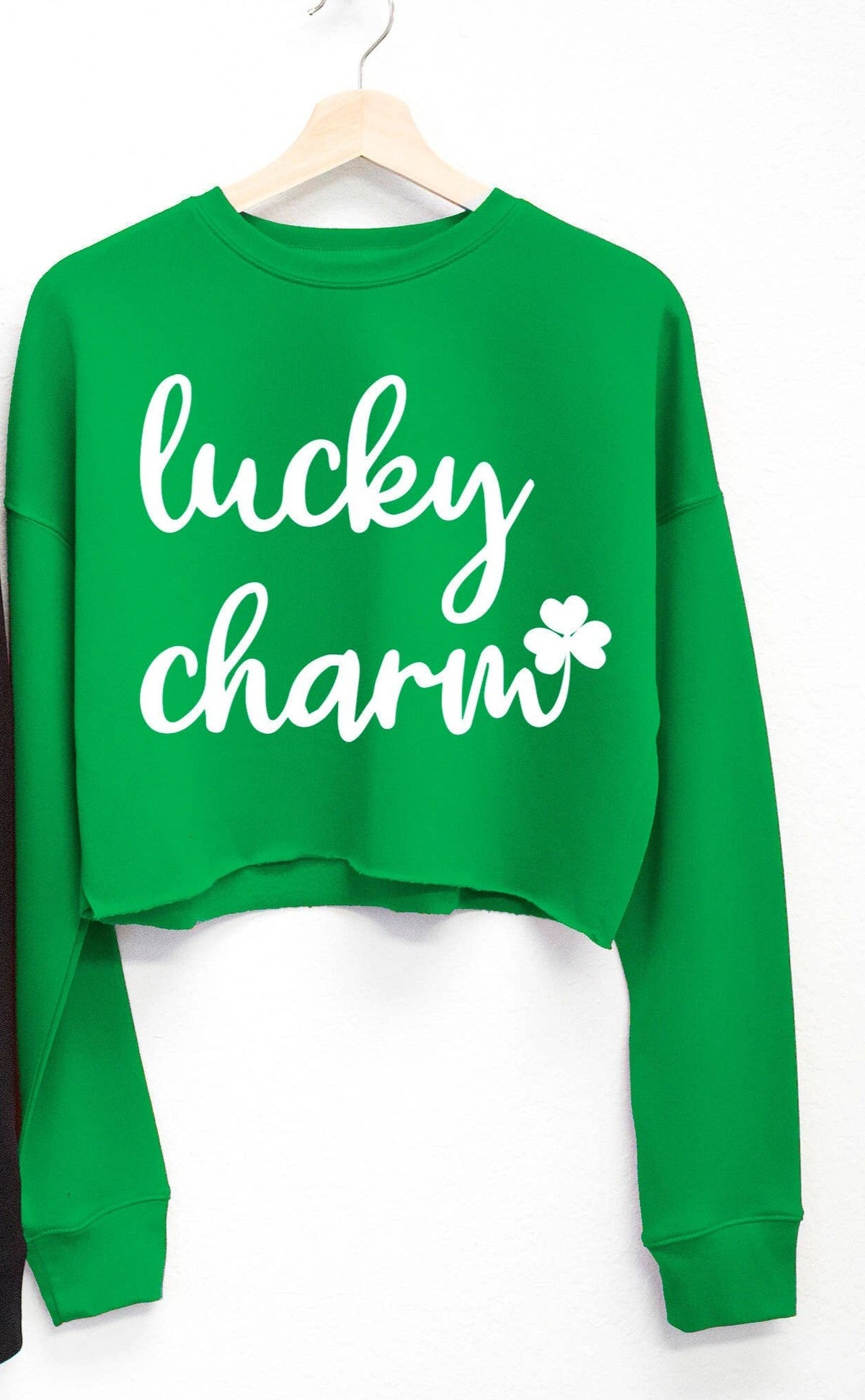 Lucky Charm St. Patrick's Day Cropped Sweater, St. Patty's Nobullwoman Apparel